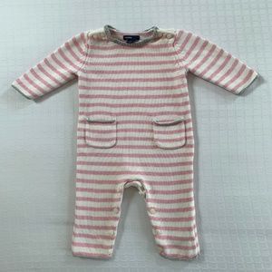 Baby Gap Pink Striped Sweater Knit Coverall, Size 3-6 months, Warm, Cozy, Sweet